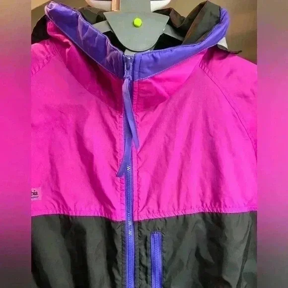 Columbia 90’s Windbreaker Pink Black Blue Mens XL - Picture 6 of 6